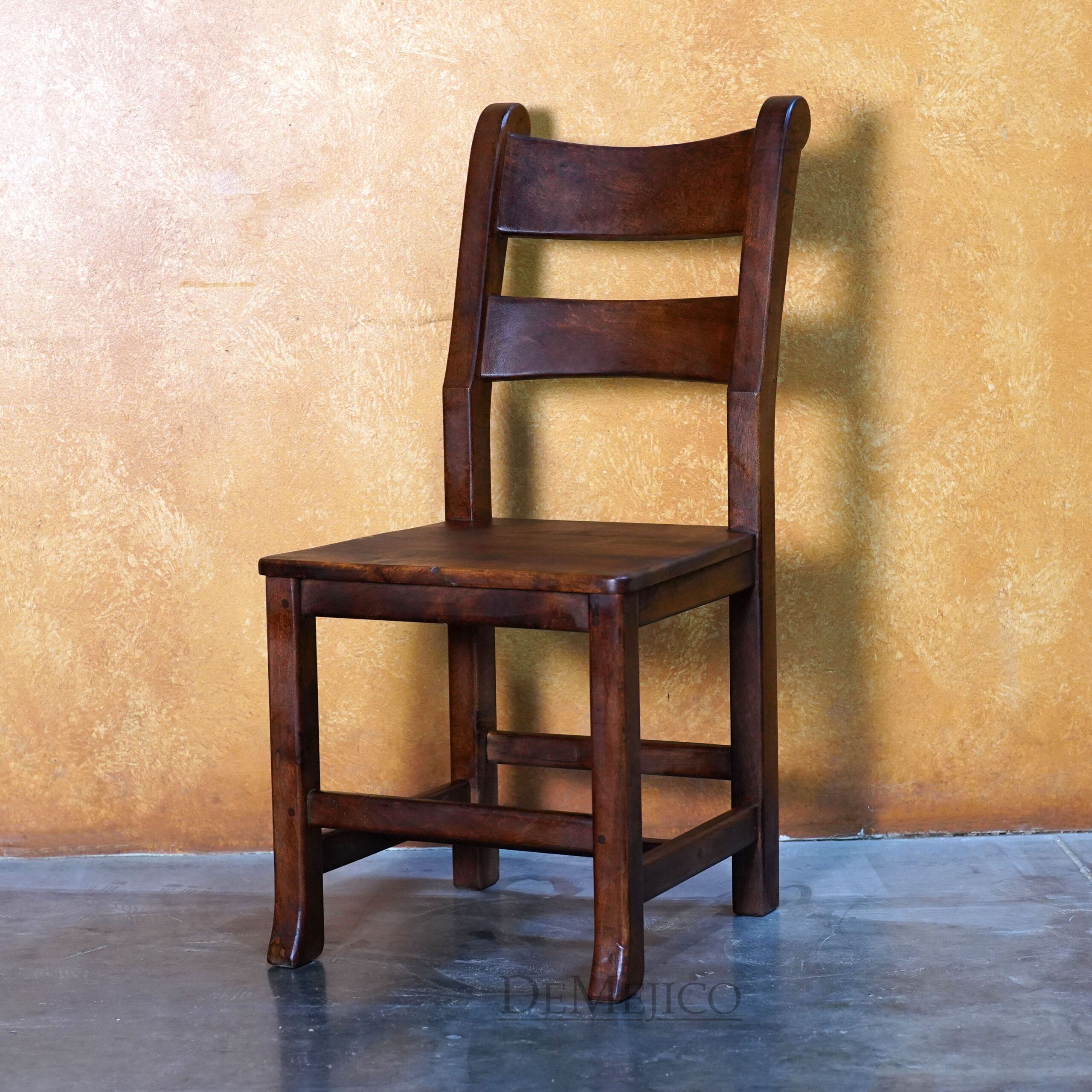 Silla Hacienda Spanish Ladder Back Chair, Hacienda Style Chair - Demejico