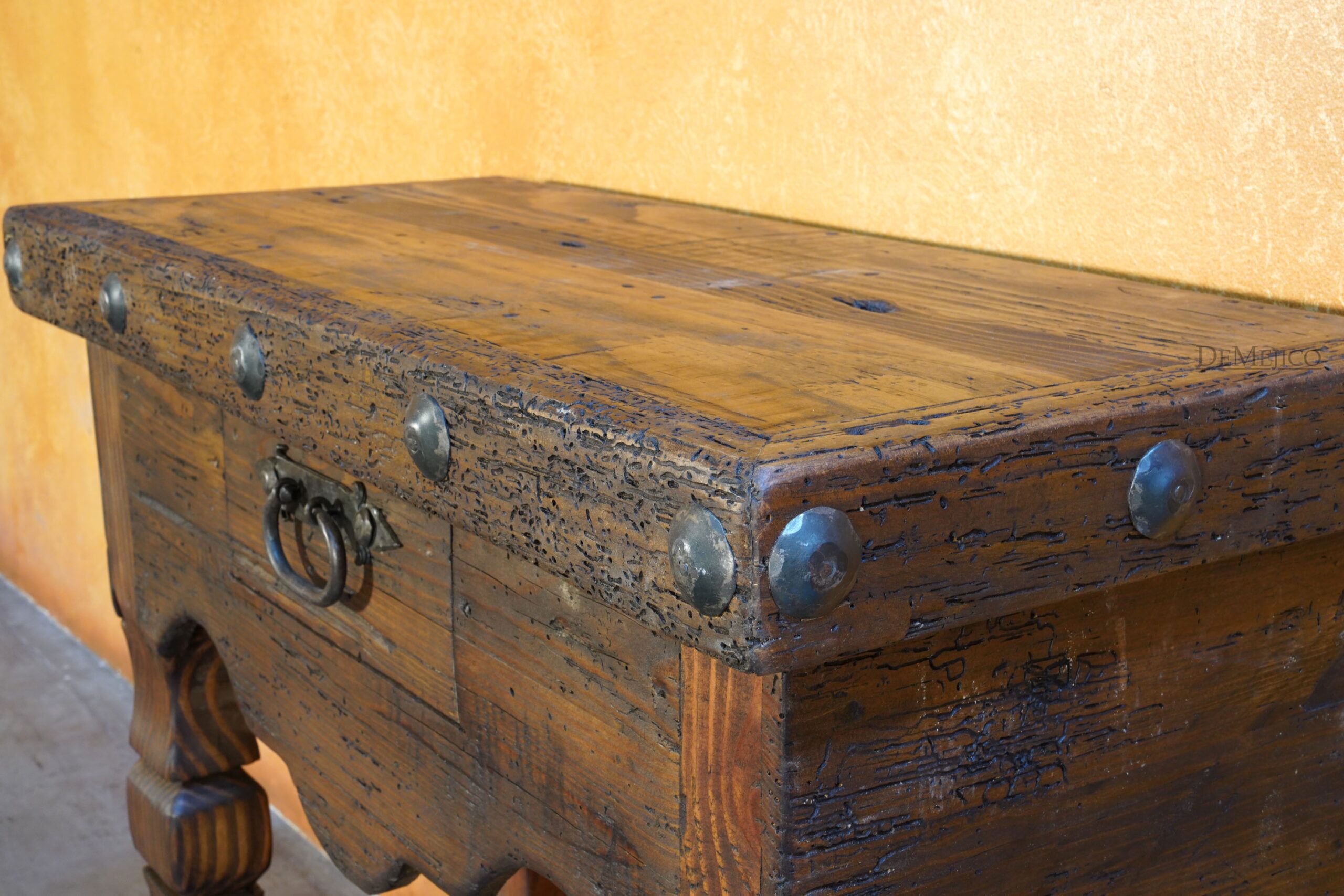 Small Rustic Console Table, Mexican Console Table - Demejico