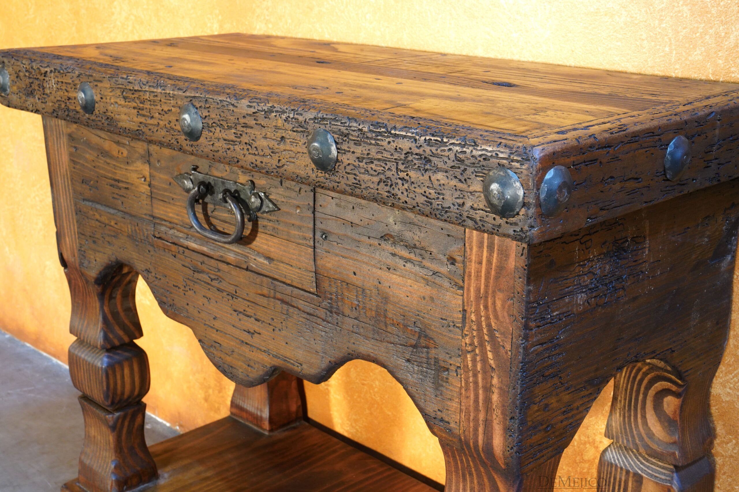 Small Rustic Console Table, Mexican Console Table - Demejico