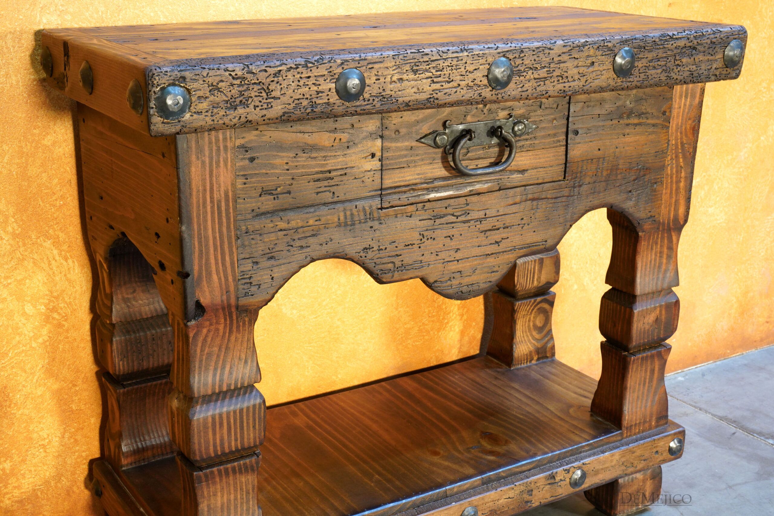 Small Rustic Console Table, Mexican Console Table - Demejico