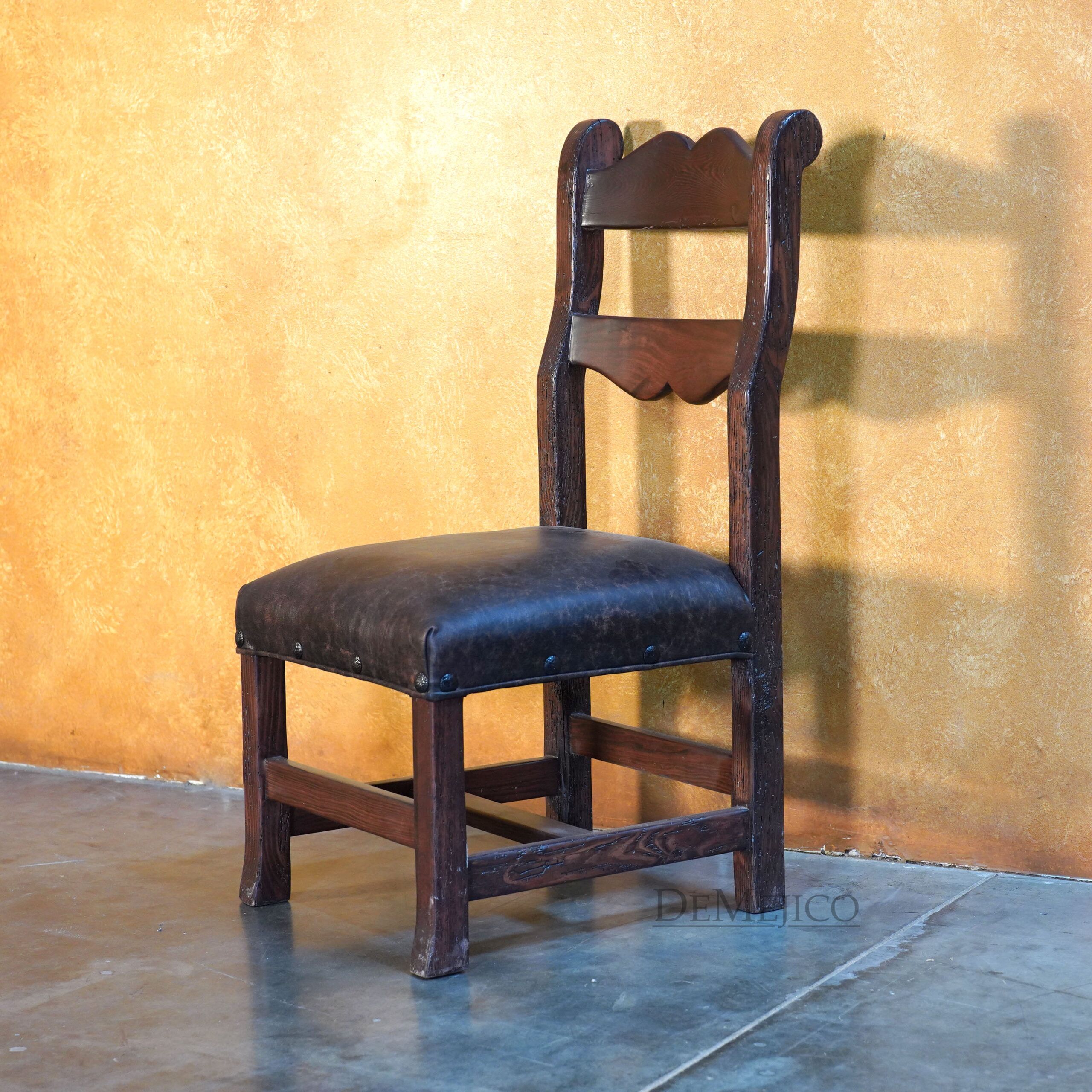 Old Wood Silla Circa Ladder Chair, Hacienda Style Chair, Mexican Dining Chair