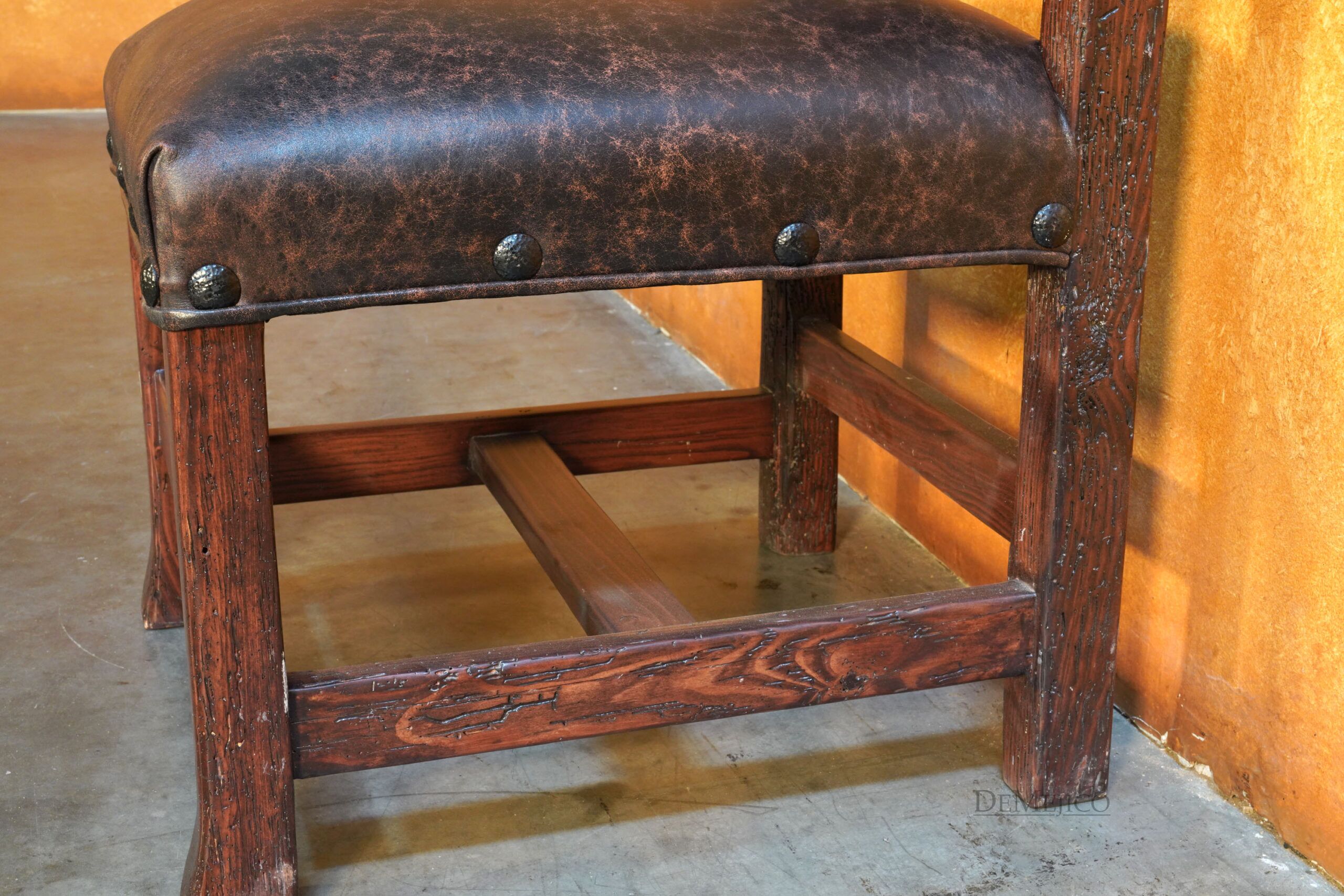 Old Wood Silla Circa Ladder Chair, Hacienda Style Chair, Mexican Dining Chair