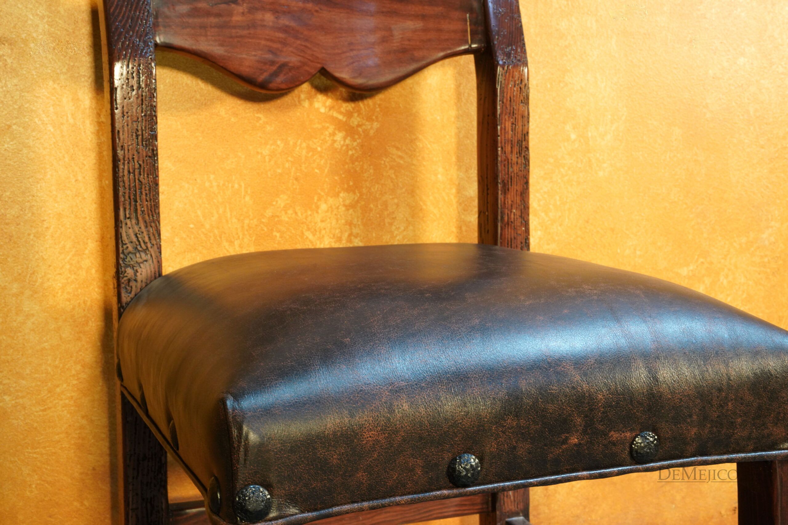 Old Wood Silla Circa Ladder Chair, Hacienda Style Chair, Mexican Dining Chair