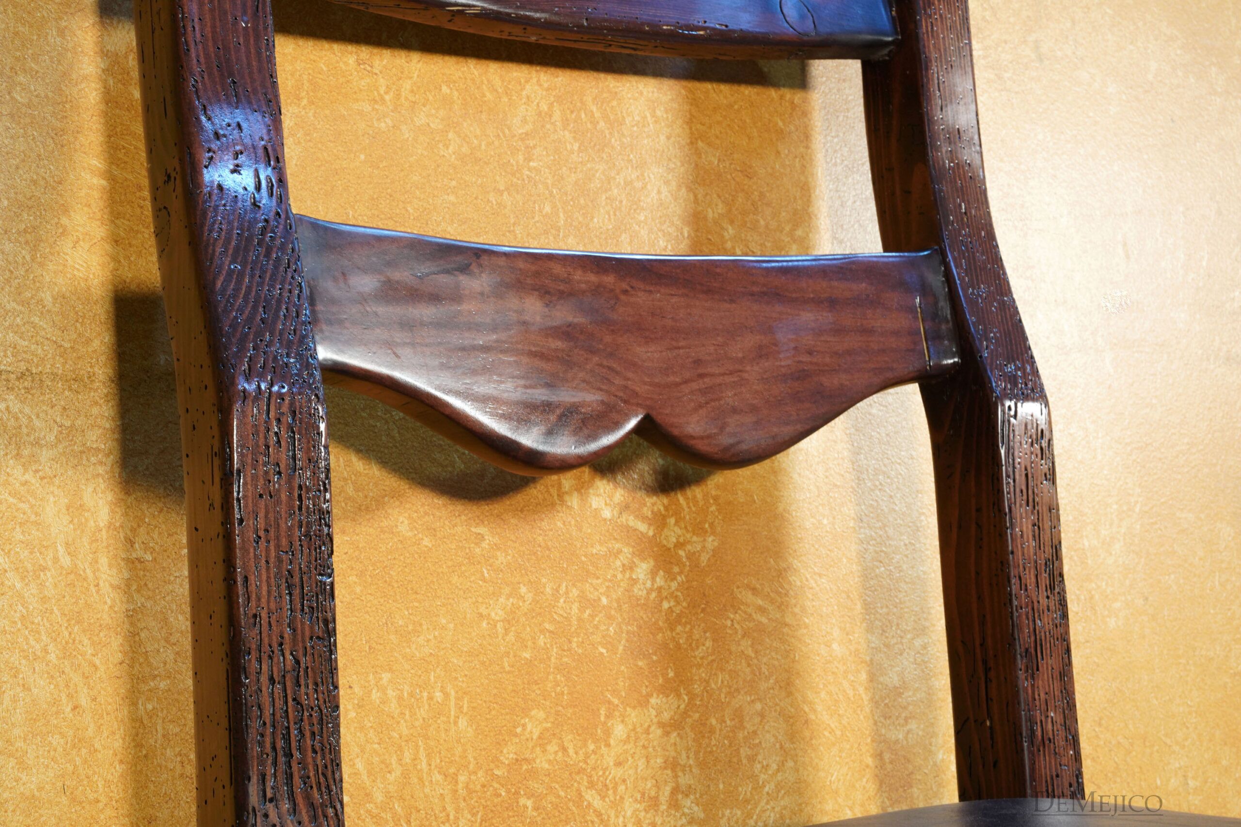 Old Wood Silla Circa Ladder Chair, Hacienda Style Chair, Mexican Dining Chair