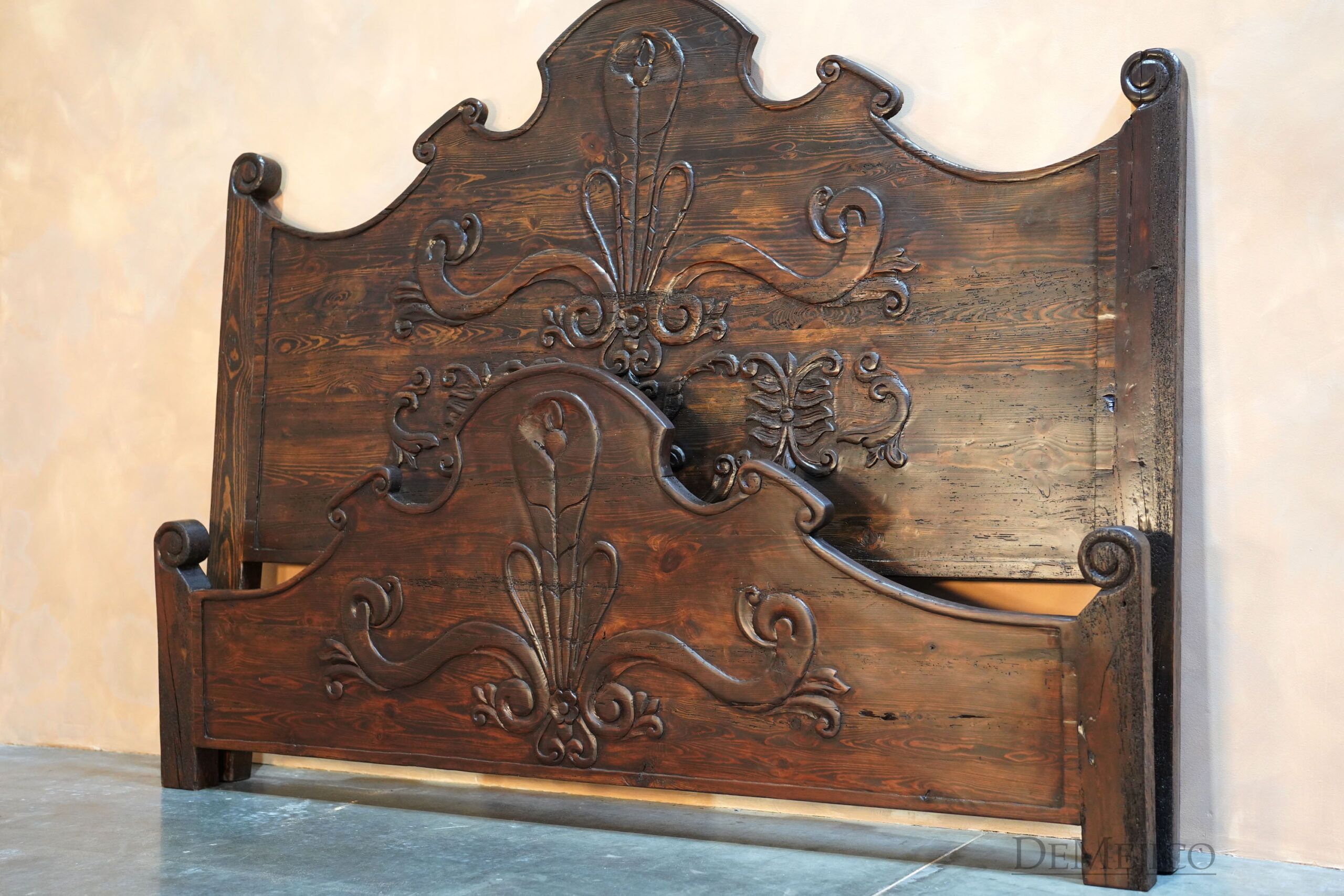 Spanish Conquista Hand Carved Bed, Spanish Colonial Bed - Demejico