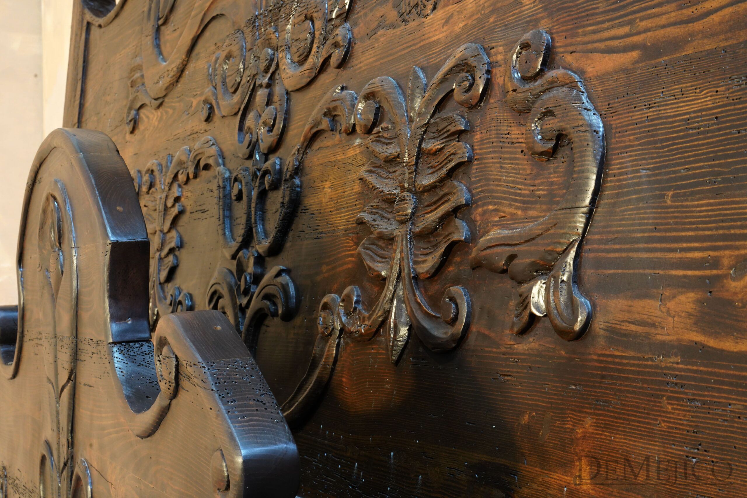 Spanish Conquista Hand Carved Bed, Spanish Colonial Bed - Demejico